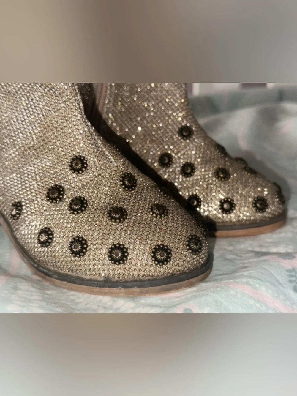 Joyfolie Wren Metallic Taupe Glitter Kids Boots
